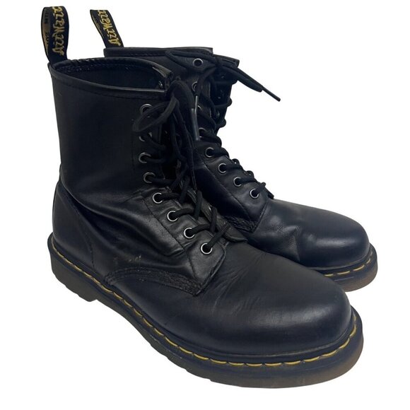 Dr. Martens Mens Black Leather Lace Up Combat Ankle Work Boots US 9 Airwair - Picture 3 of 13